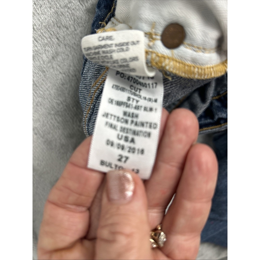 Polo Ralph Lauren Astor Slim Boyfriend Jeans Paint Splatter Distressed Jeans 27 - Picture 11 of 16